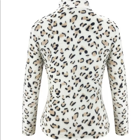Fleece leopard print long sleeve fleece - Picture 2 of 3